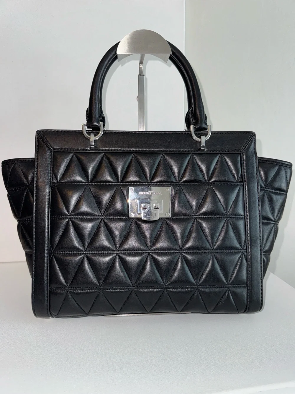 Michael Kors Vivianne Quilted Lambskin Leather Satchel Handbag
